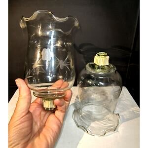 1445.  Peg Candle Holder Ruffled and Etched